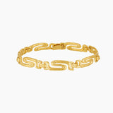 Gold chain bracelet with textured oval links and clasp, designed for women seeking a timeless statement bracelet for everyday wear, layering, and long-lasting quality.
