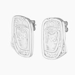 silver textured statement stud earrings 