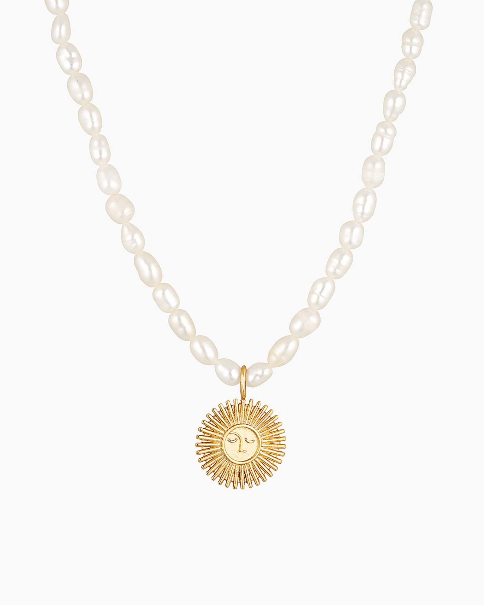 Aki Sun Charm Pearl Necklace